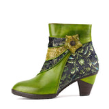 HANDMADE NATURE BLOOM ANKLE BOOTS