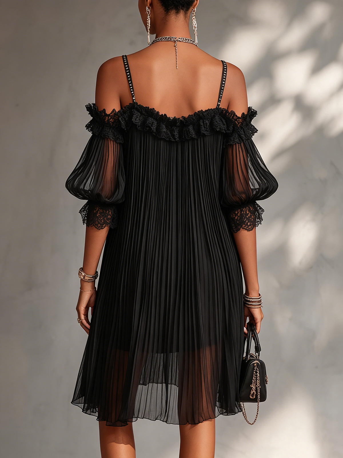 Connie | Women's Off-Shoulder Chiffon Mini Dress