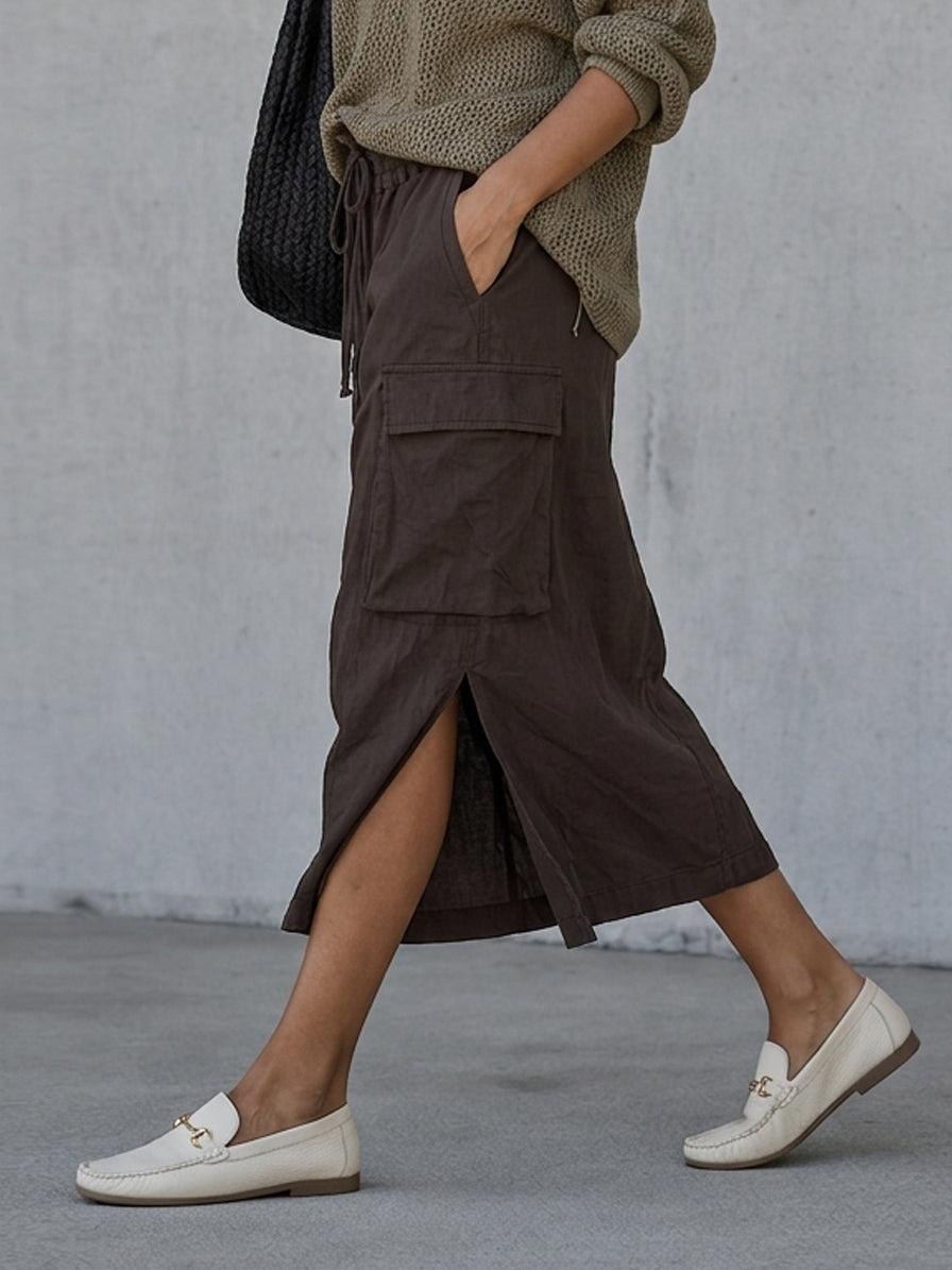 Women's Minimalist Blend Drawstring Utility Skirt MDZ2024G5WY