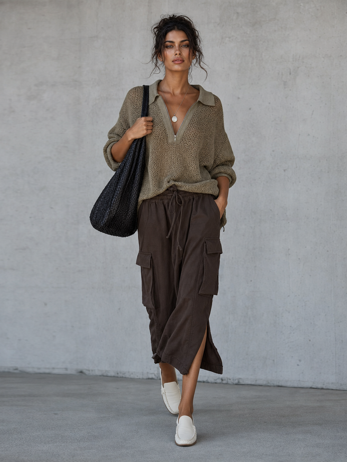 Women's Minimalist Blend Drawstring Utility Skirt MDZ2024G5WY
