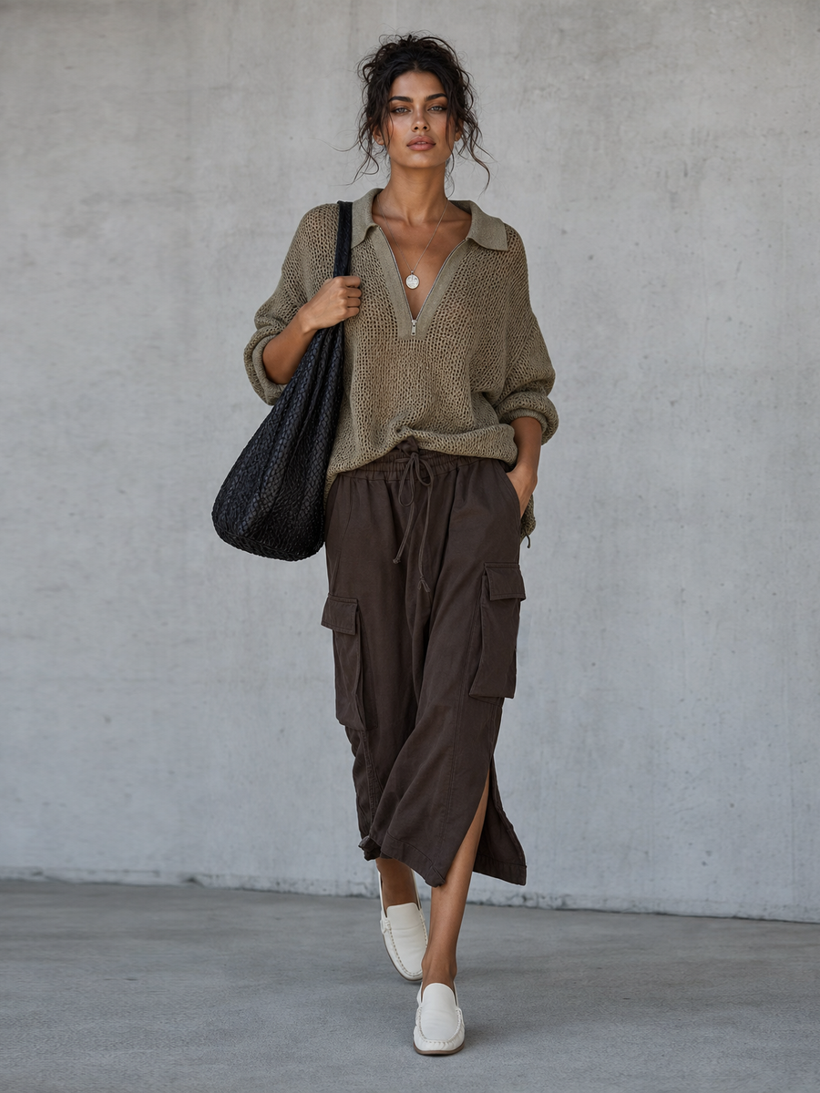 Women's Minimalist Blend Drawstring Utility Skirt MDZ2024G5WY