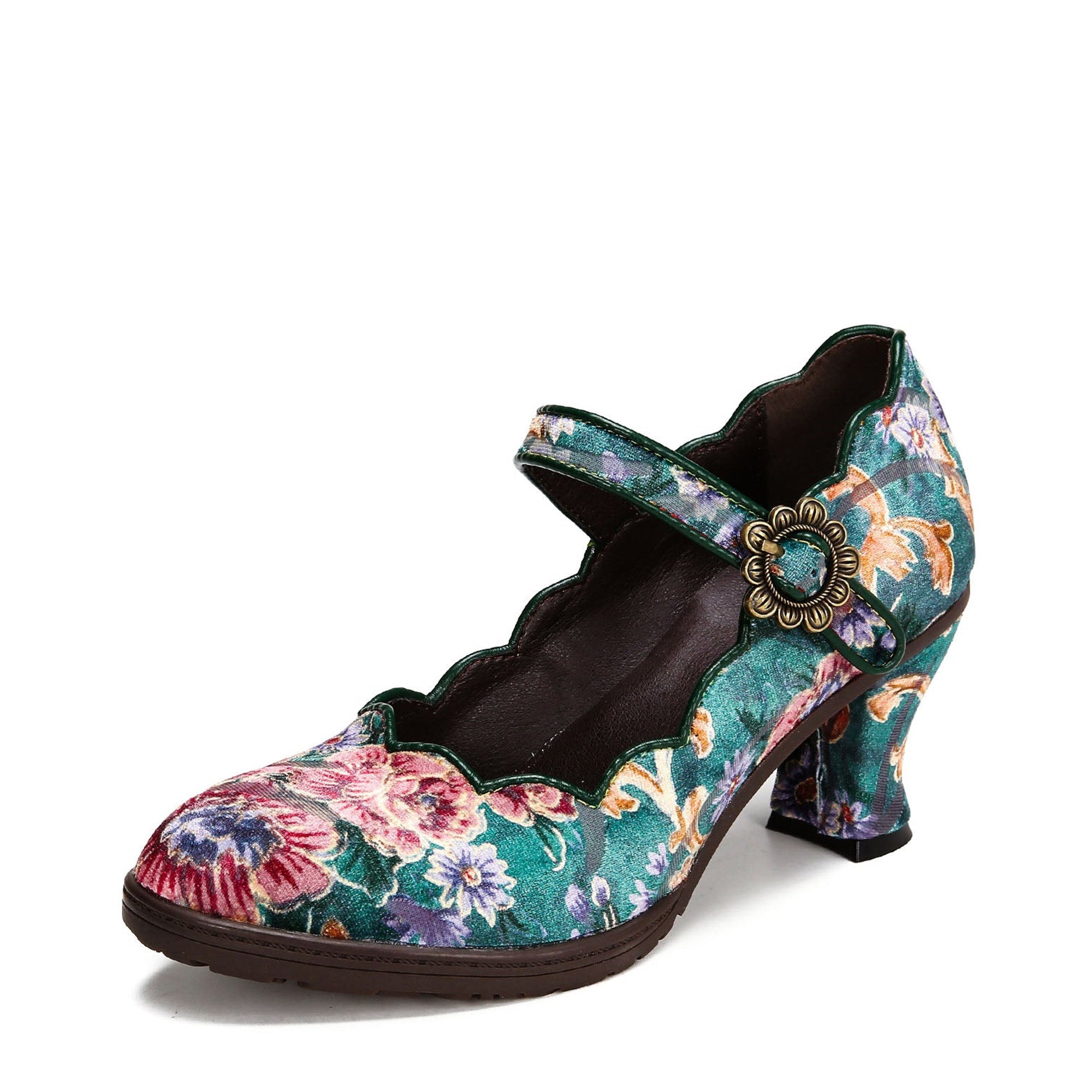 Retro Handmade Embroidered Pumps