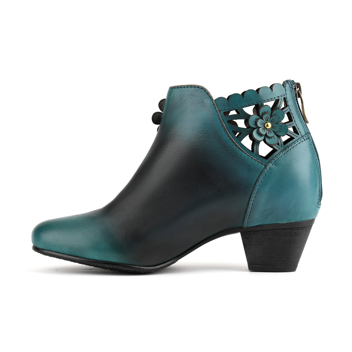 BLOOMING ELEGANCE FLORAL ANKLE BOOTS