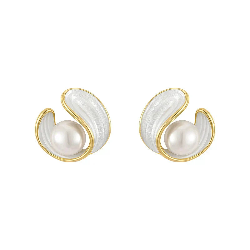 OPAL & PEARL GOLD DROP EARRINGS
