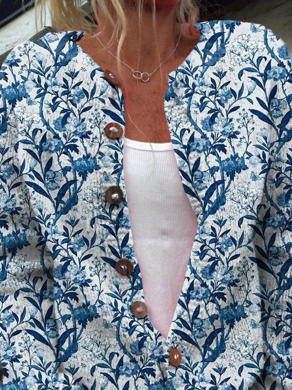Ruby | Vintage Floral Button-Front Cardigan