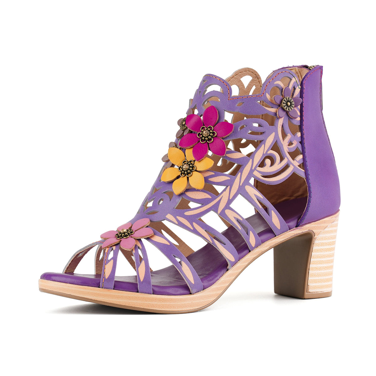 BLOOMING VINE ROMANTIC CUTOUT SANDALS