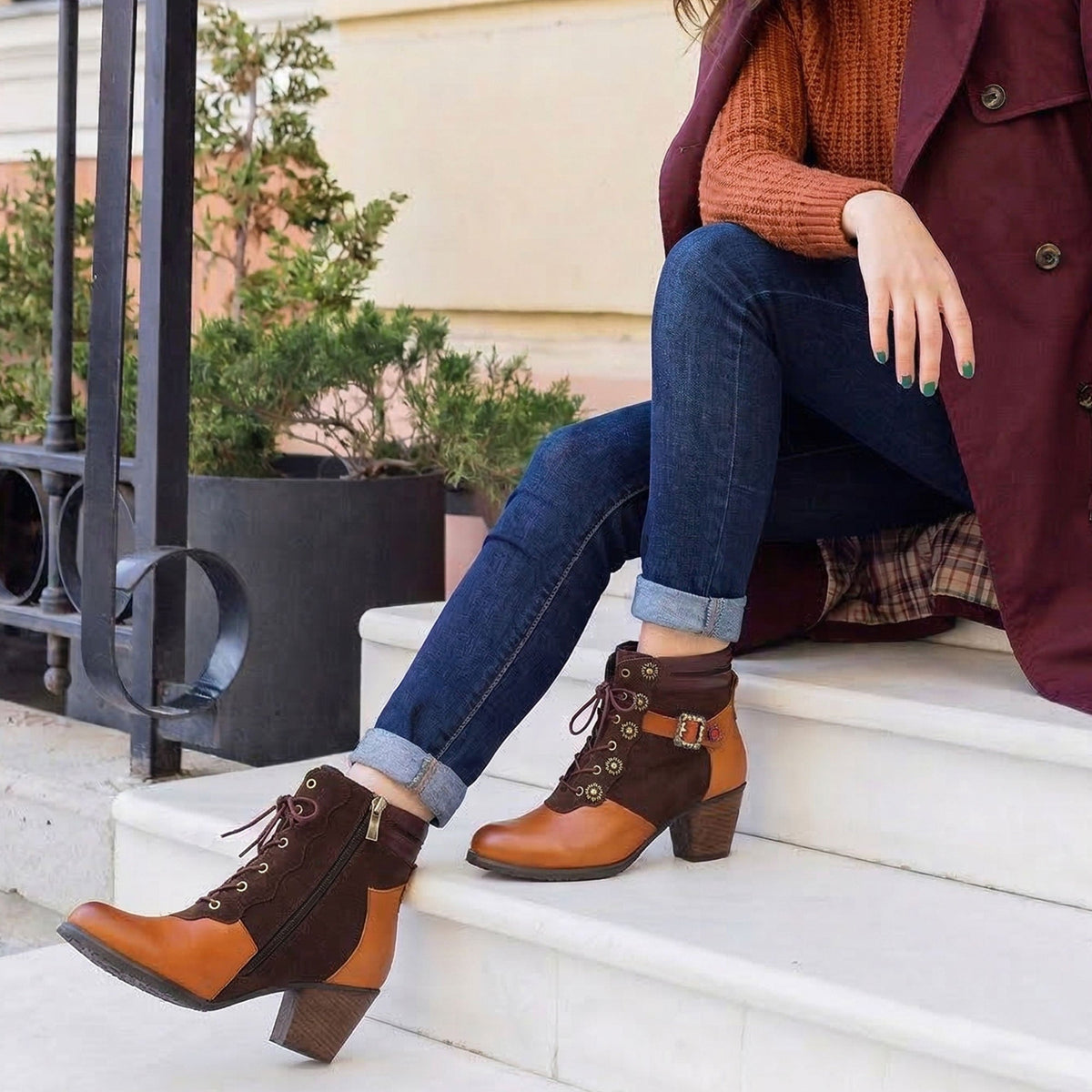 FLORAL SCALLOP VINTAGE BOOTS