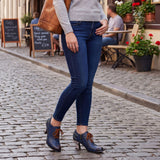 FLORAL EMBOSSED LACE-UP HEELS