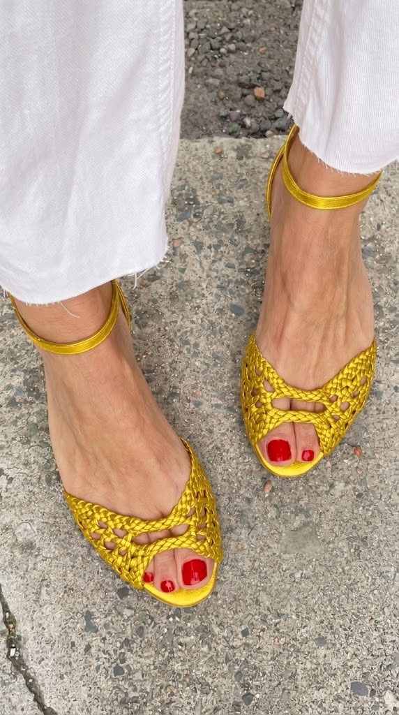 Mila | Gold Braided Sandals