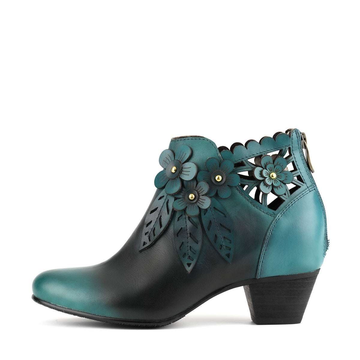BLOOMING ELEGANCE FLORAL ANKLE BOOTS