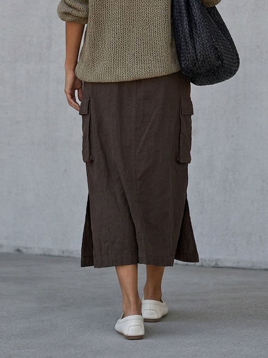Women's Minimalist Blend Drawstring Utility Skirt MDZ2024G5WY