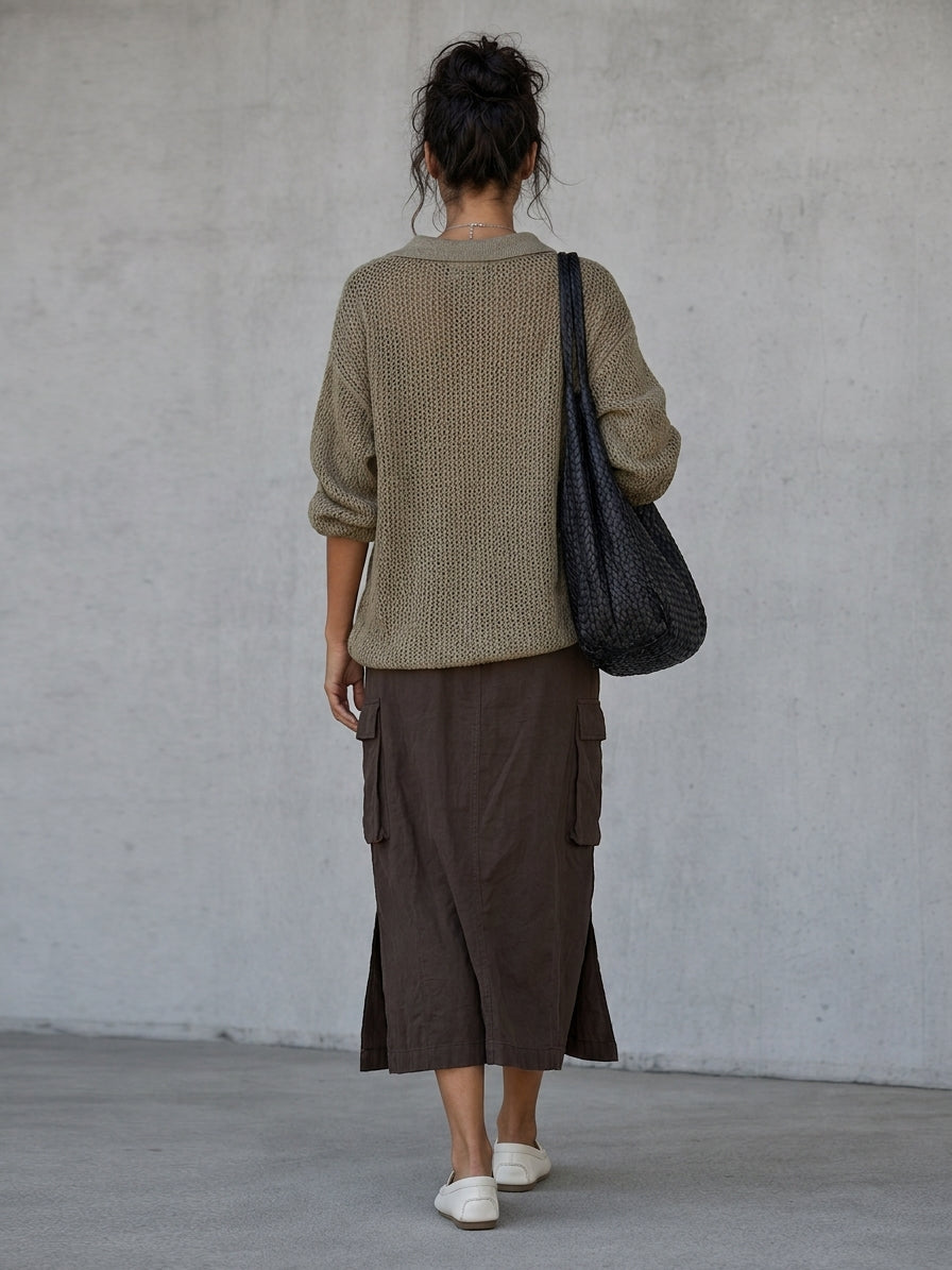 Women's Minimalist Blend Drawstring Utility Skirt MDZ2024G5WY