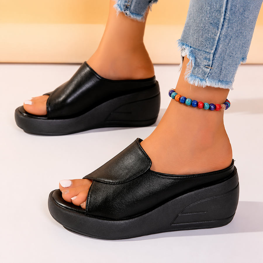 Lydia | Supportive Slip-On Wedge Sandals