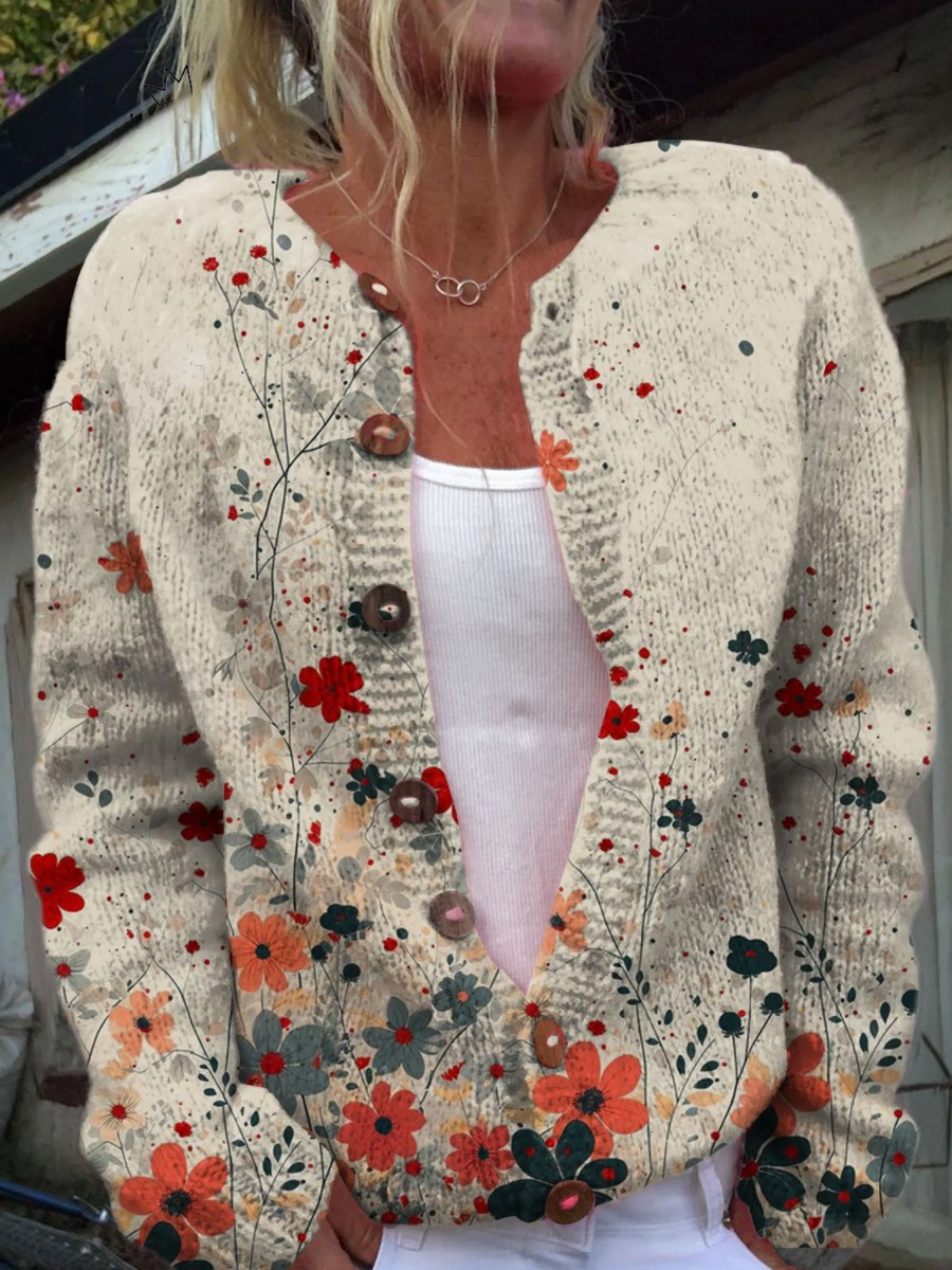 Matilda | Vintage Floral Knit Cardigan