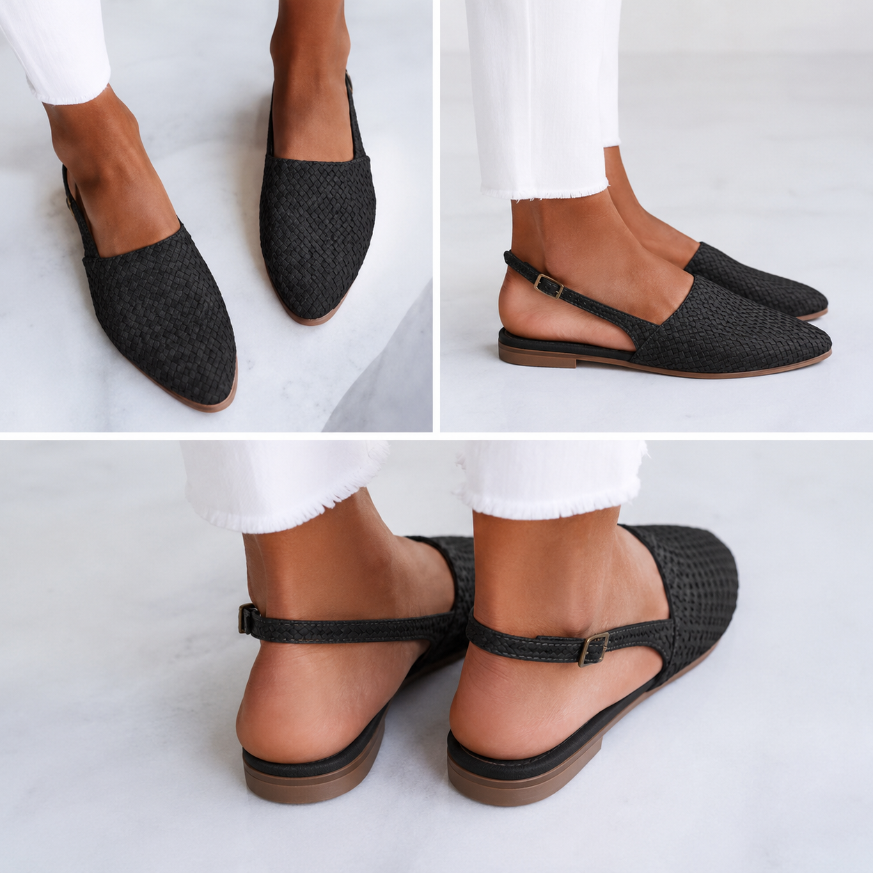 Keira | Woven Slingback Loafers