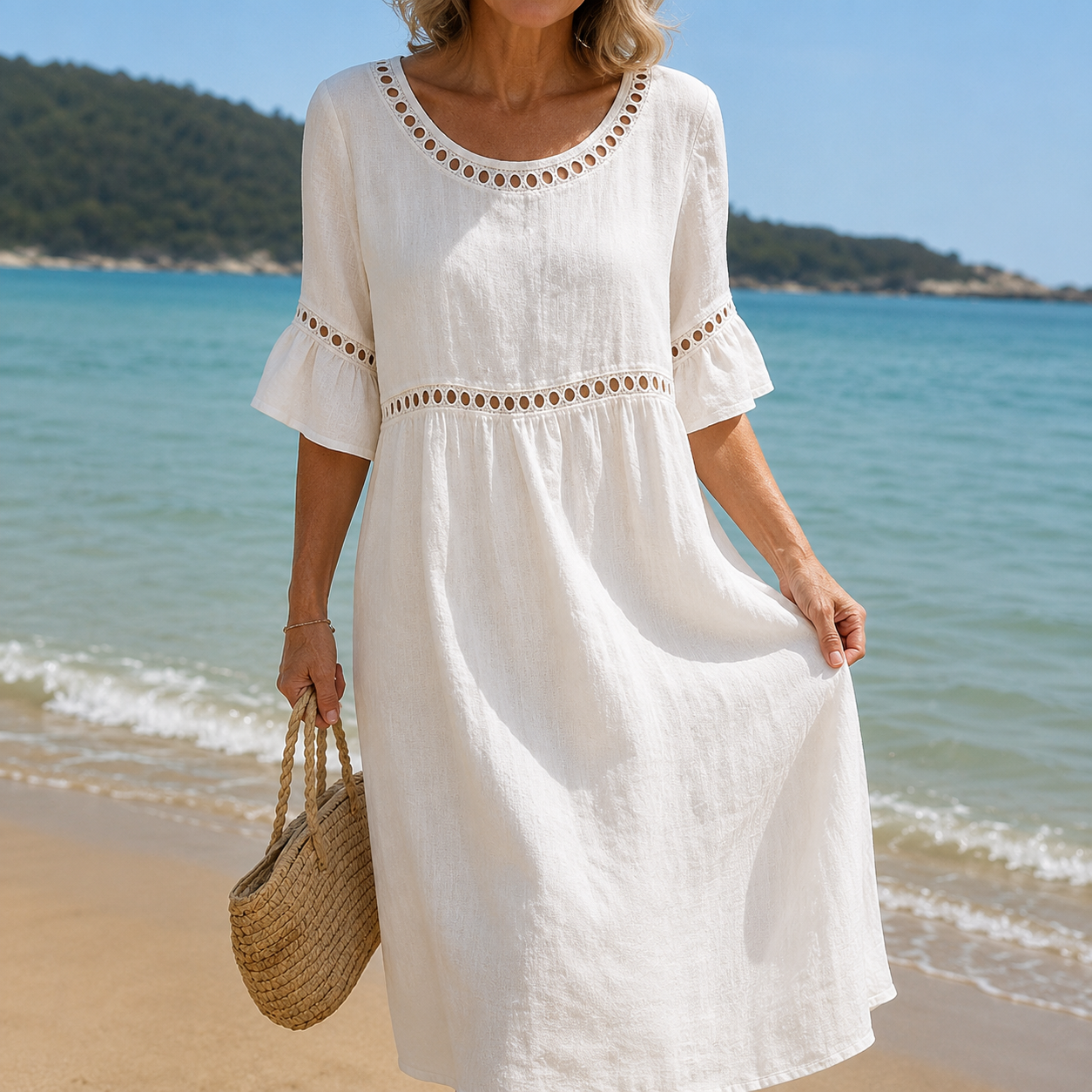 Mabel | Linen Maxi Dress with Flattering Waist Detail