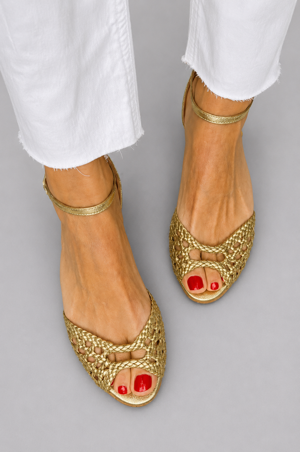 Mila | Gold Braided Sandals