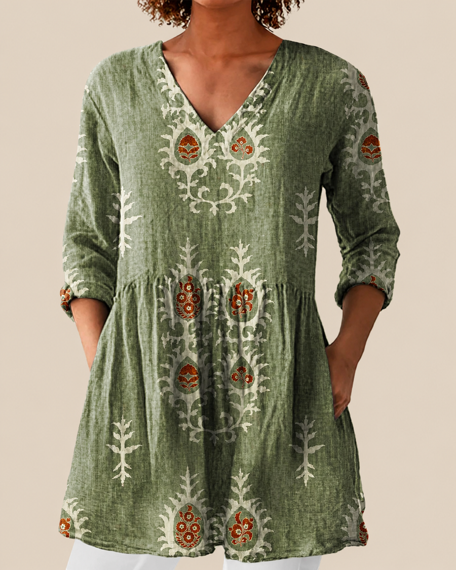 Laura | Long Blouse with a Striking Print