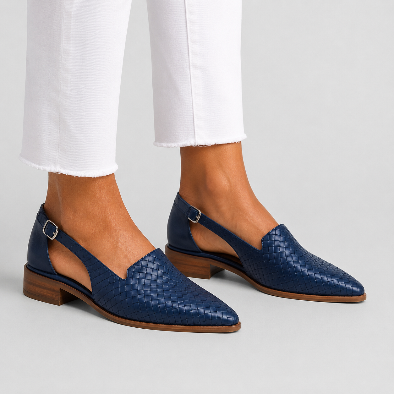 Keira | Woven Slingback Loafers