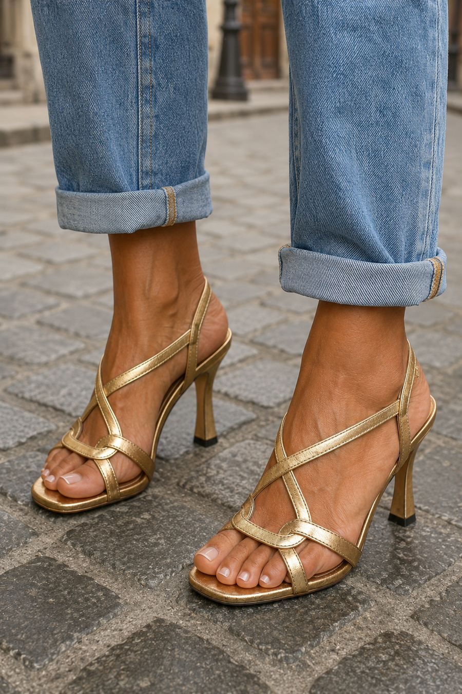 Freya | Golden Elegance Summer Heels