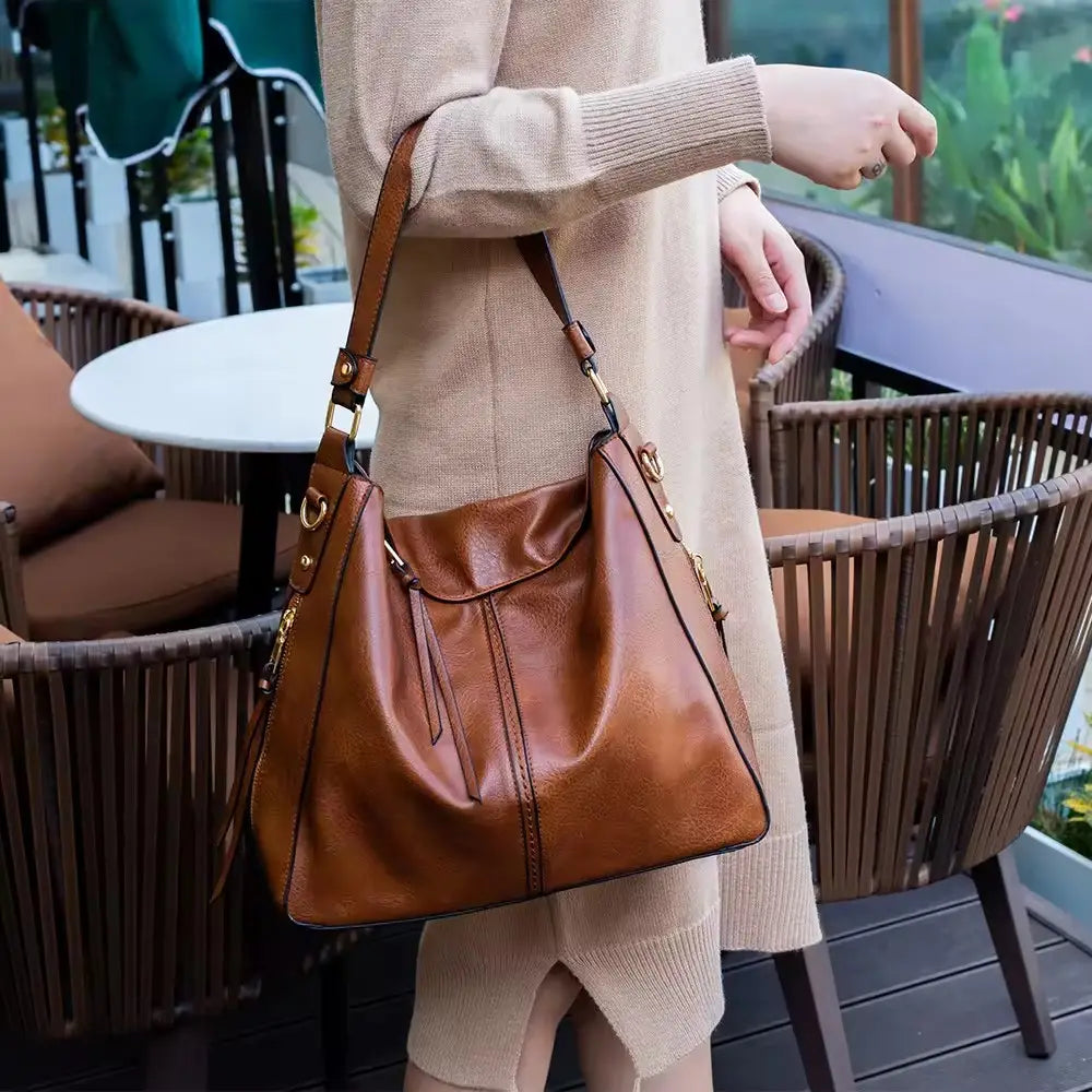 Jennifer | Elegant Leather 3-Piece Hobo Bag Set