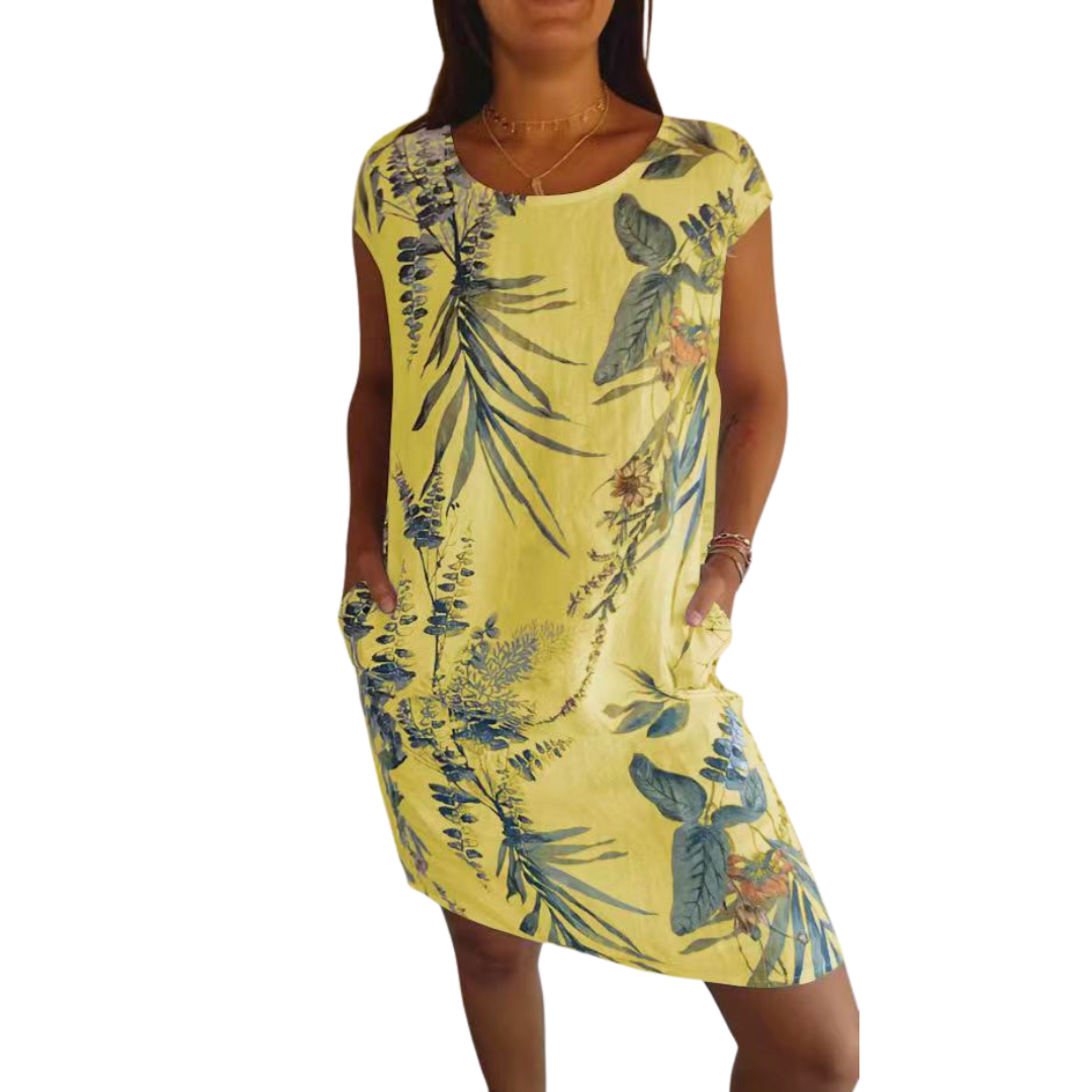 Penelope | Casual Nature Print Round Neck Dress