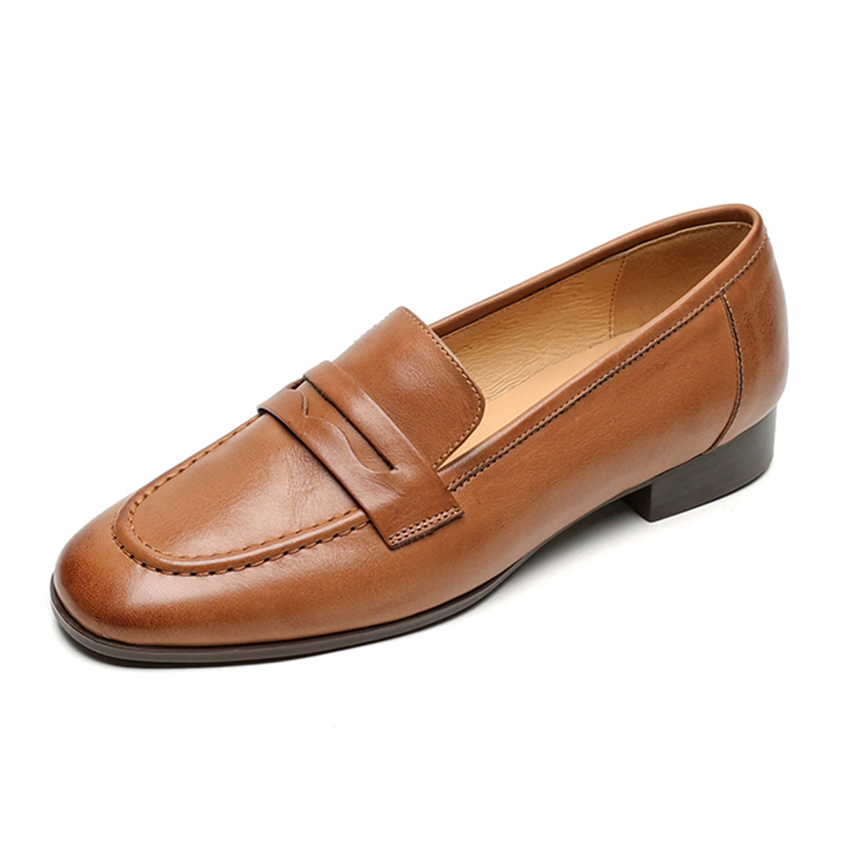 PHOEBE | RETRO LOW-HEEL LEATHER LOAFERS