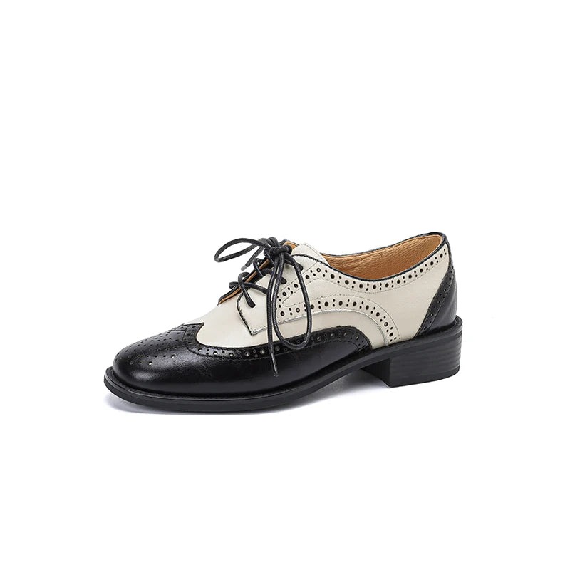 HALLIE | GENUINE LEATHER OXFORD BROGUES