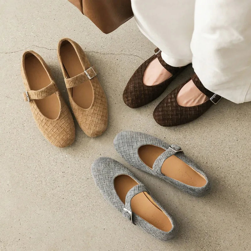 CHARLOTTE | QUILTED DIAMOND MARY JANE FLATS