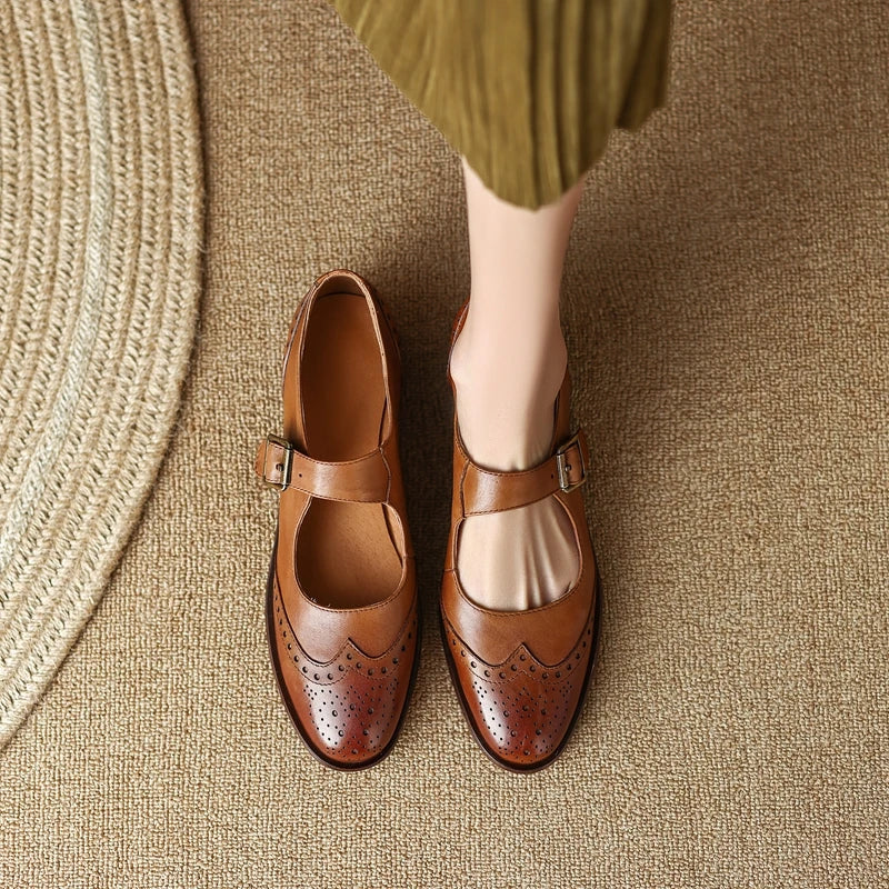 ARABELLA | GENUINE LEATHER LOW-HEEL SHOES