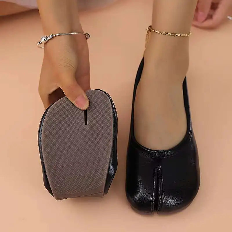 Beatrice | Soft Leather Split-Toe Ballet Flats