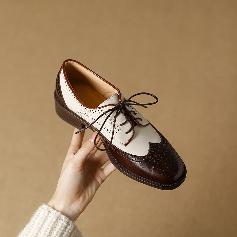 HALLIE | GENUINE LEATHER OXFORD BROGUES