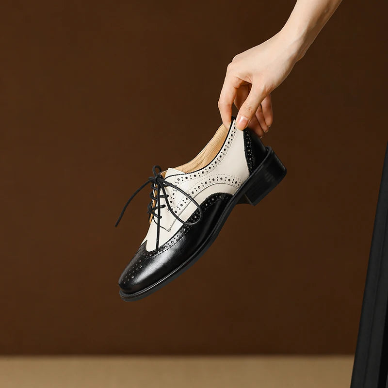 HALLIE | GENUINE LEATHER OXFORD BROGUES