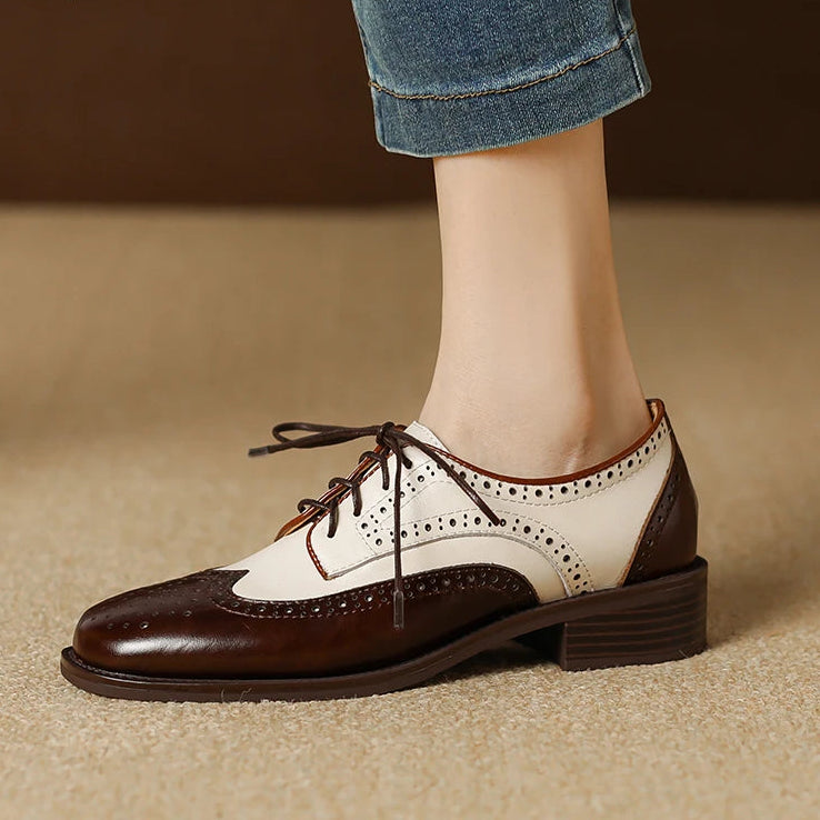 HALLIE | GENUINE LEATHER OXFORD BROGUES