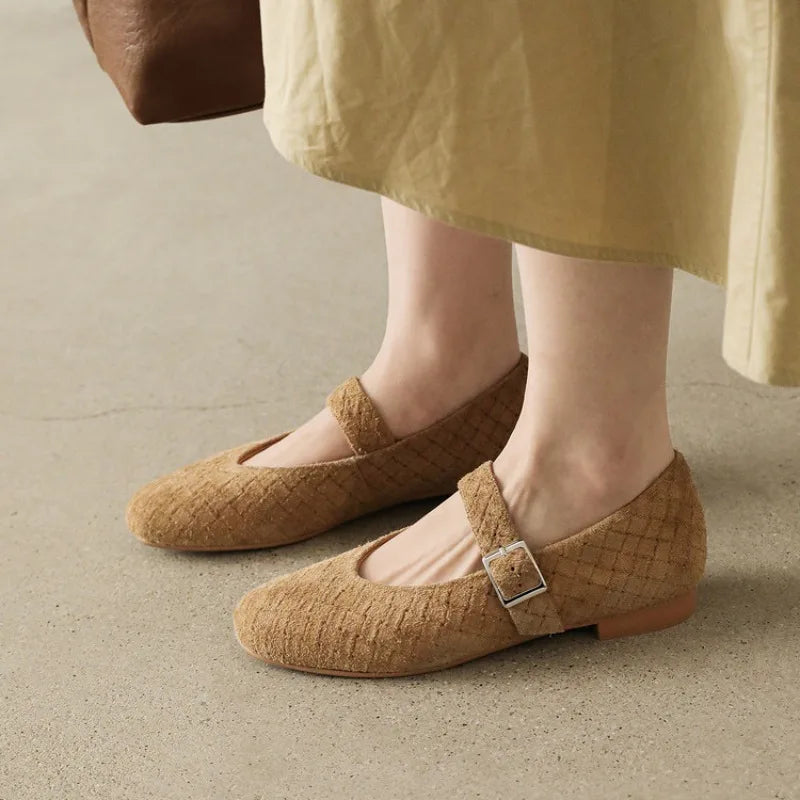 CHARLOTTE | QUILTED DIAMOND MARY JANE FLATS