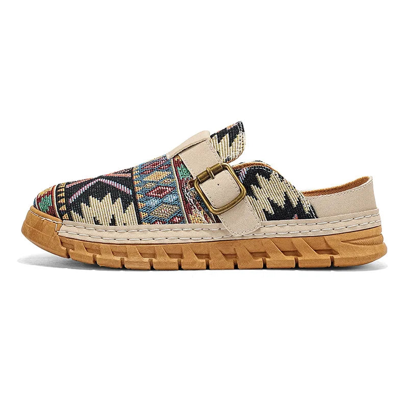 Hannah | Boho Patterned Slip-On Mules Shoes