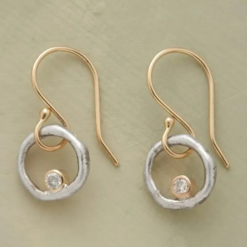 Zoe | Round Zircon Drop Earrings