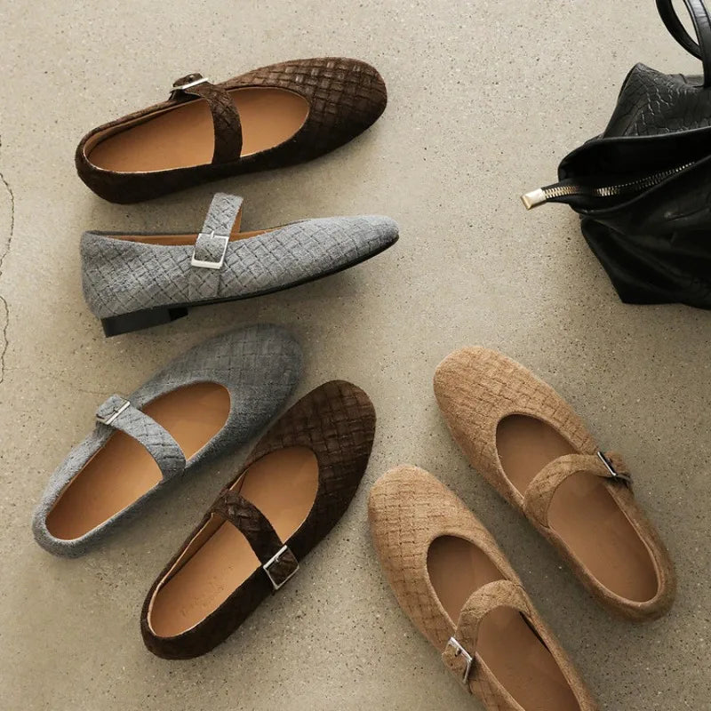 CHARLOTTE | QUILTED DIAMOND MARY JANE FLATS