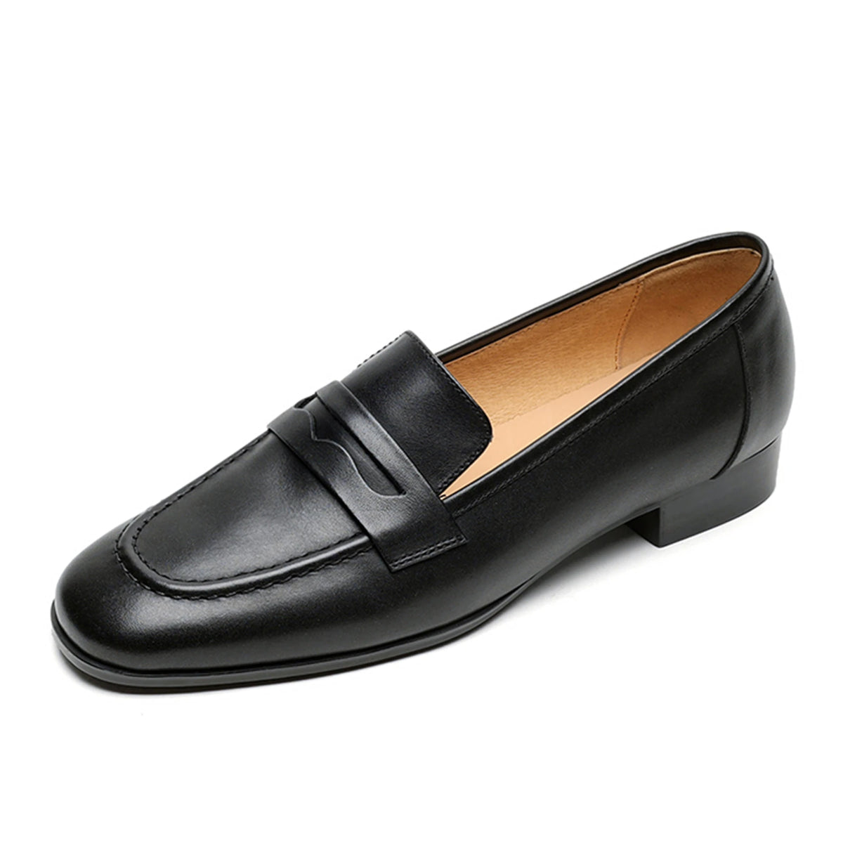 PHOEBE | RETRO LOW-HEEL LEATHER LOAFERS