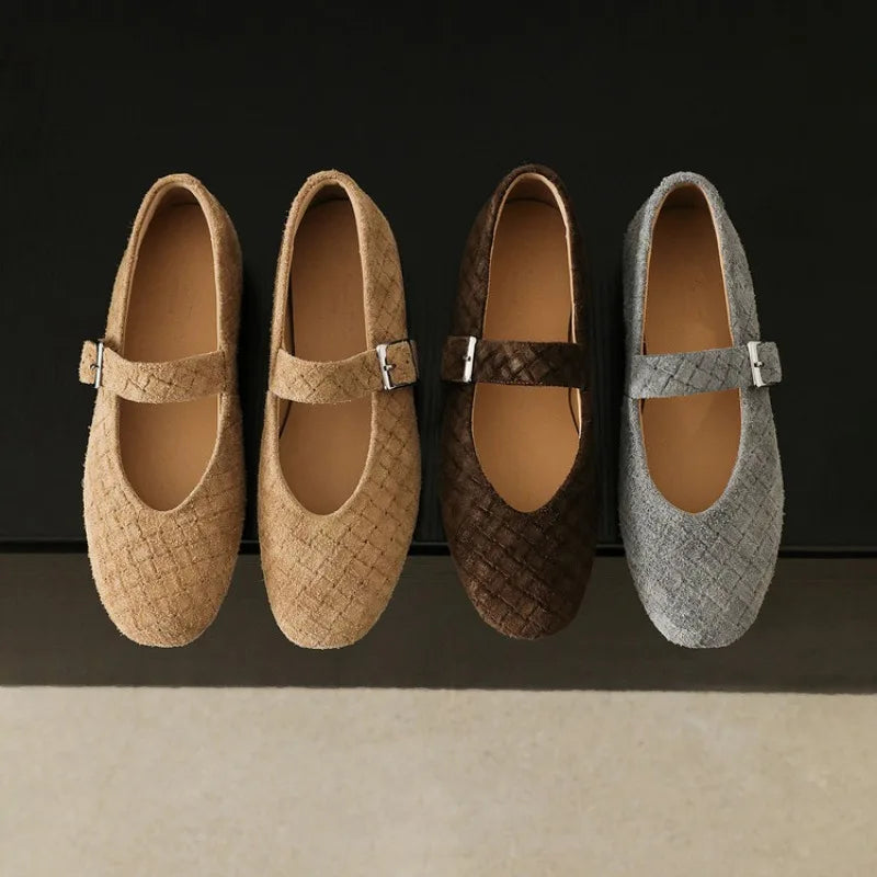 CHARLOTTE | QUILTED DIAMOND MARY JANE FLATS