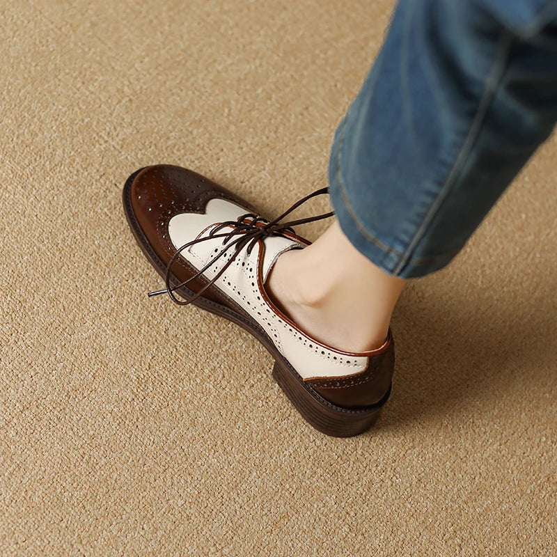 HALLIE | GENUINE LEATHER OXFORD BROGUES
