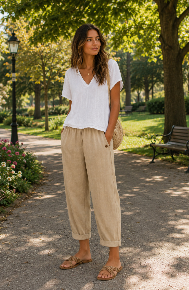 Evie | Lightweight Linen Trousers