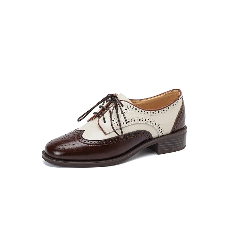 HALLIE | GENUINE LEATHER OXFORD BROGUES