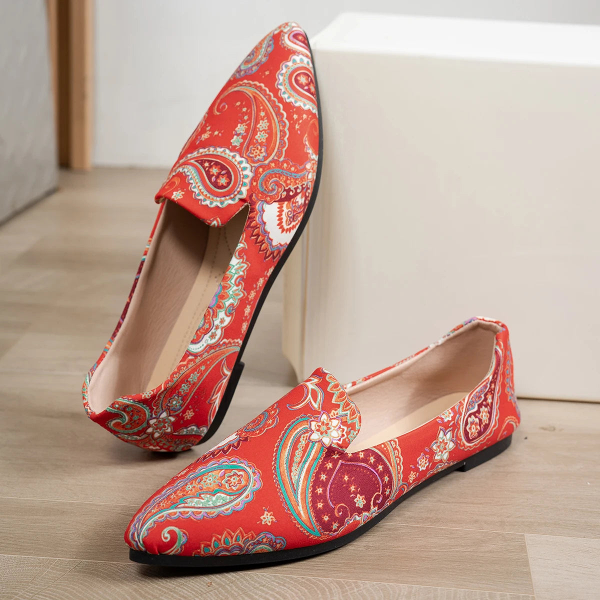 Brittany | Boho Paisley Pointed-Toe Loafers