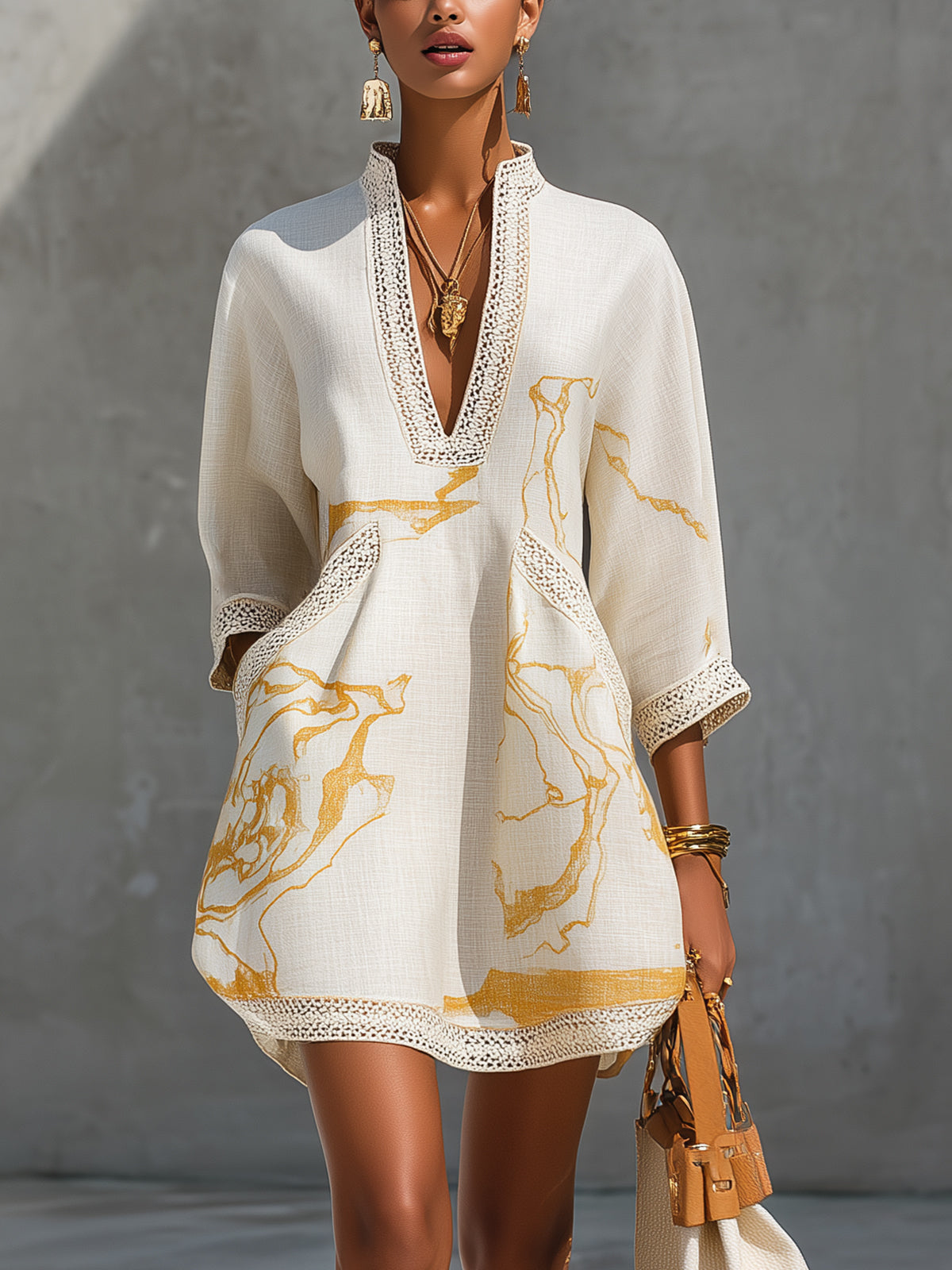 Victoria | Women's V-Neck Lace Mini Dress