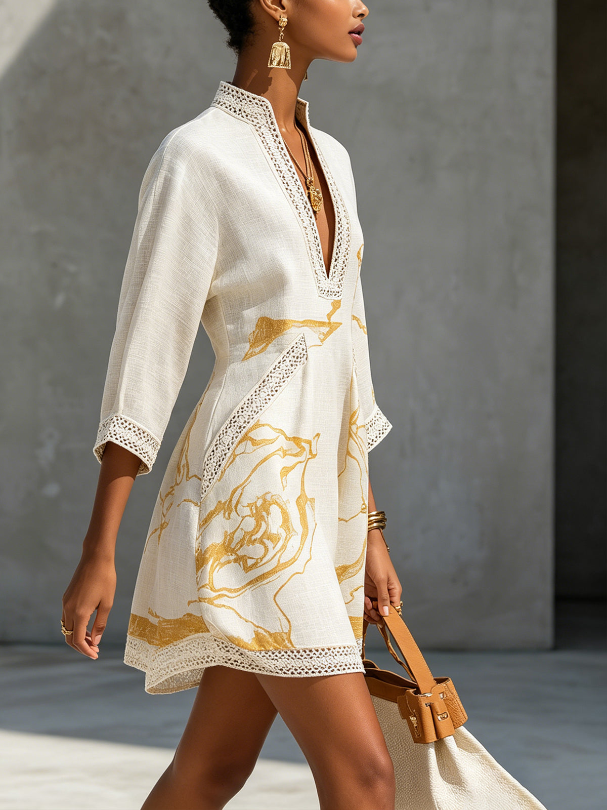 Victoria | Women's V-Neck Lace Mini Dress