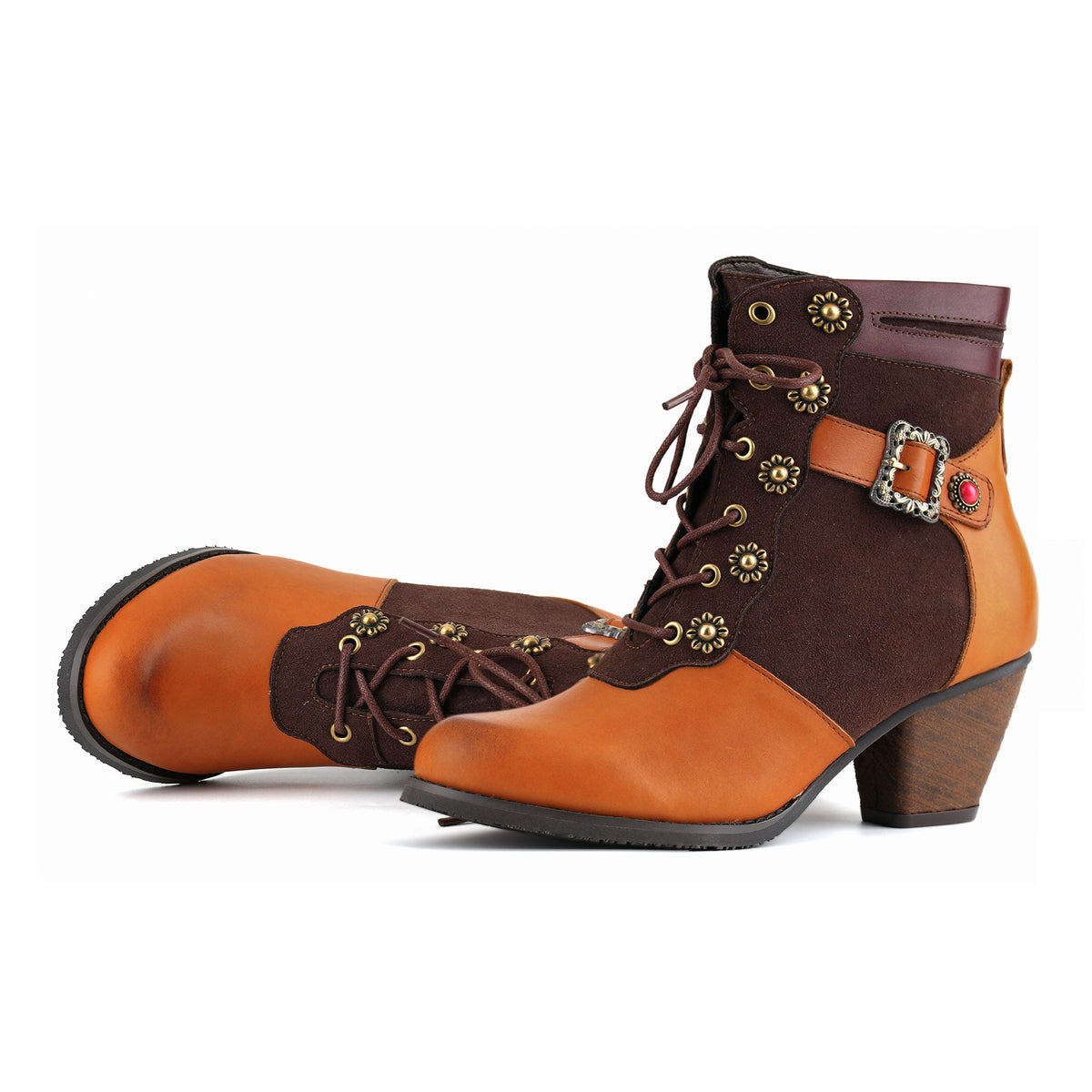 FLORAL SCALLOP VINTAGE BOOTS