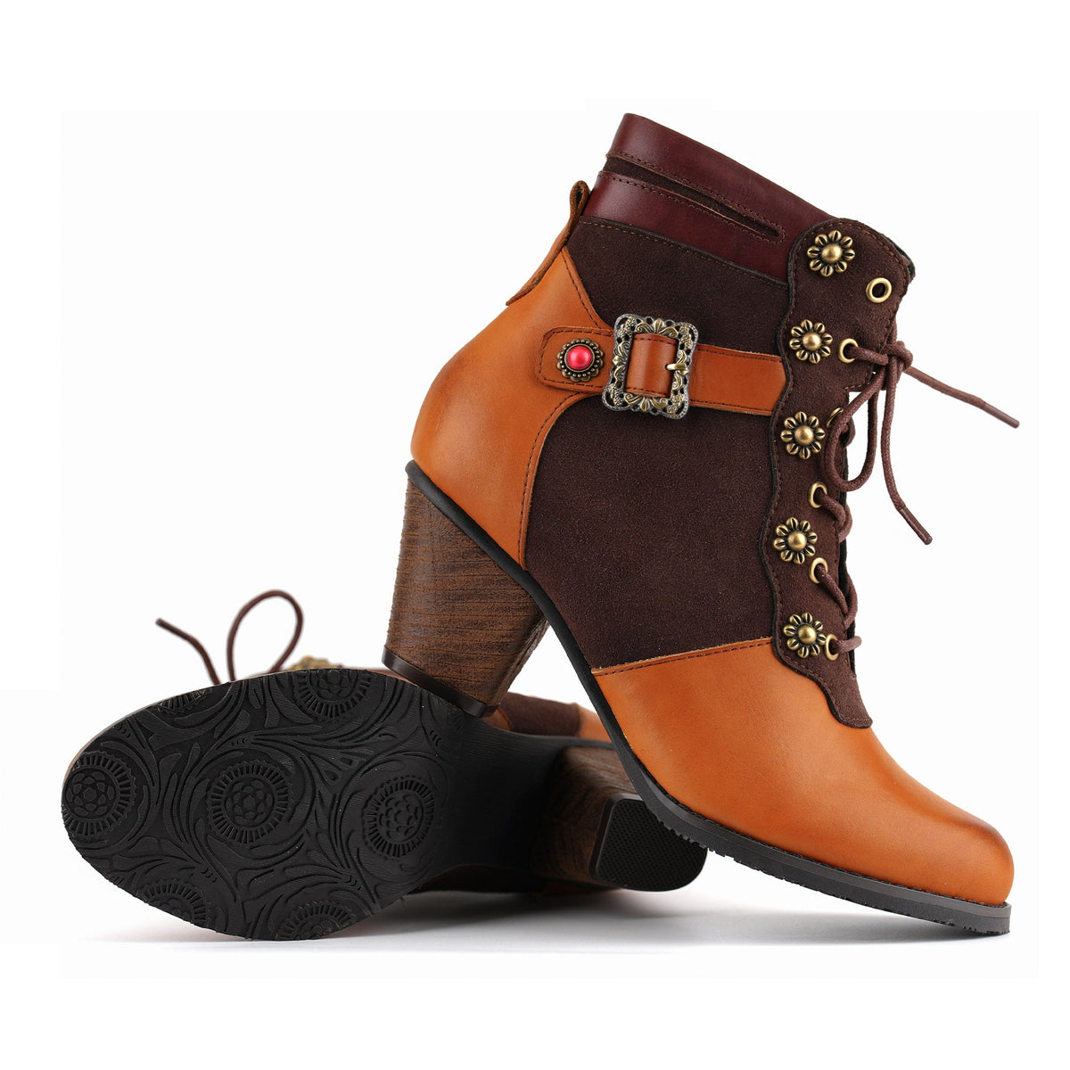 FLORAL SCALLOP VINTAGE BOOTS