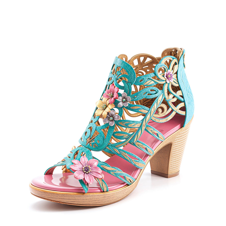 BLOOMING VINE ROMANTIC CUTOUT SANDALS