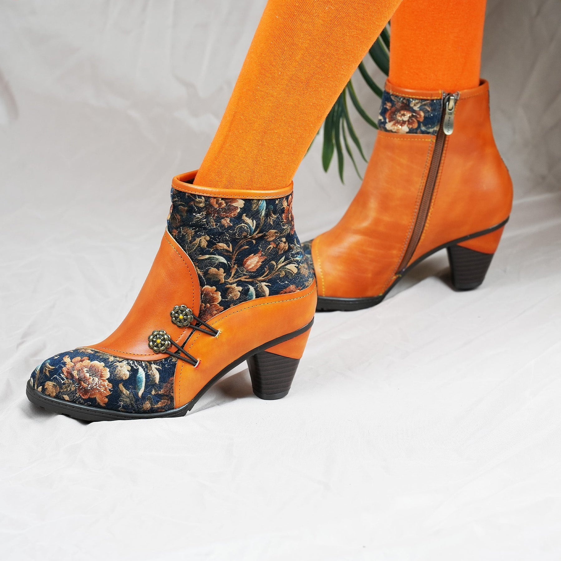 Handmade Leather Bloom Ankle Boots